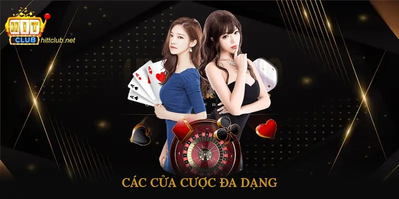 Các cửa cược đa dạng mang đến trải nghiệm phong phú